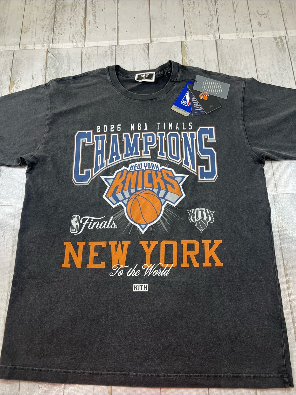 NWT Kith x New York Knicks Black '2026 NBA Finals Champions' Tee